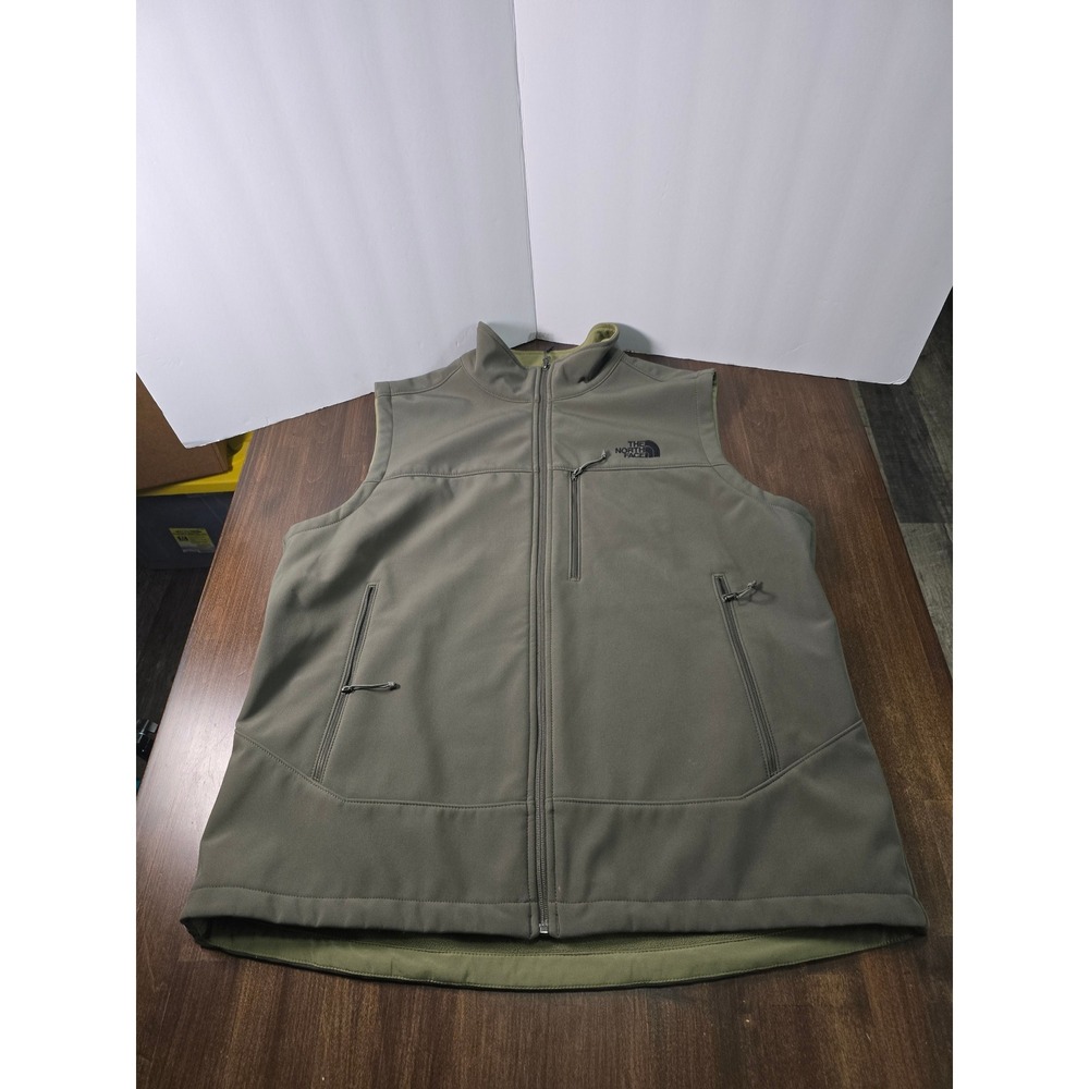 The North Face Apex Bionic Softshell Vest Mens XL Olive Green Full Zip Fleece